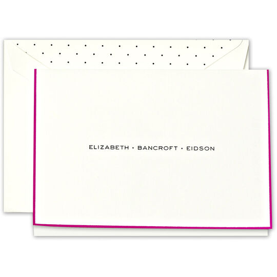 Hand Bordered Note with Dotted Name
